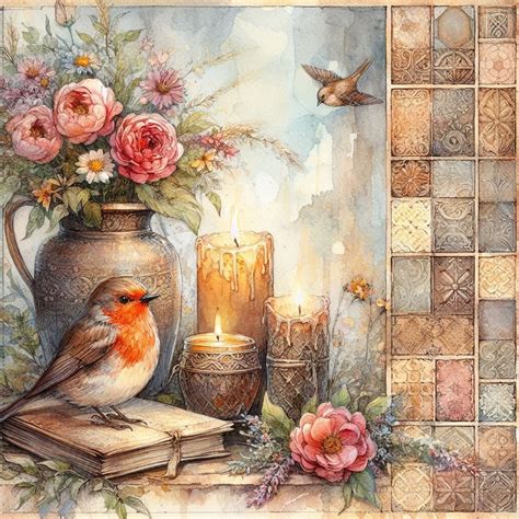 Pin By Ronel Venter On Birds In Flower Border Artwork