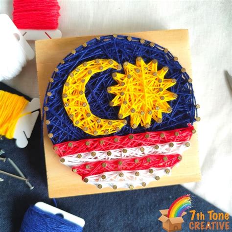 Cm Diy Kraftangan Bendera Malaysia Dgn Tali Kraf Merdeka