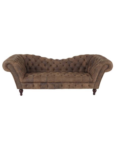 Oak Leather Recamier Sofa 90.25"