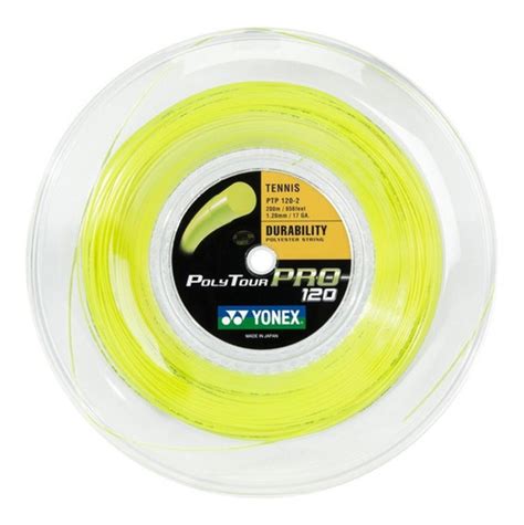 Rolo De Corda Yonex Poly Tour Pro Amarelo Metros Mm