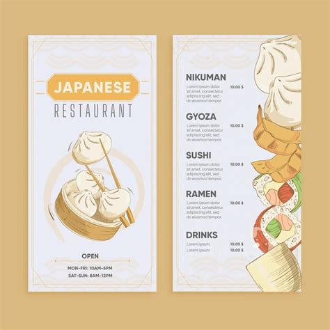 Premium Vector | Japanese restaurant menu template