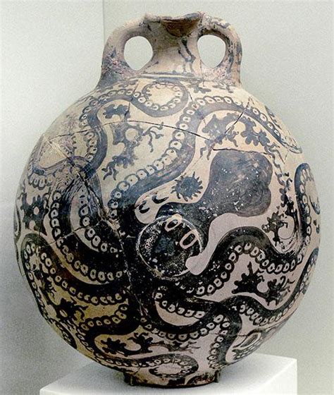 This Marine Style Octopus Flask From Crete Greece Ca 1450 Bce