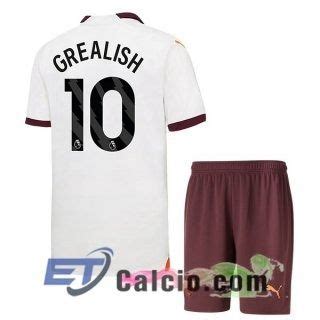 Maglia Calcio Manchester City Jack Grealish 10 Bambino Seconda Bianco