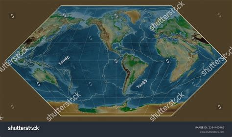 Tectonic Plate Boundaries On Physical Map Stock Illustration 2384400465 ...