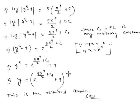 Solved Can Someone Help Solve The Differential Equation Dy Y Dx