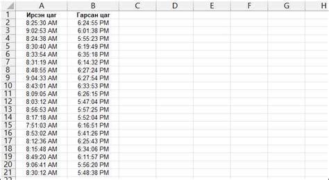 Цагийн зөрүүг абсолют утгаар тодорхойлох техникийн зөвлөмж Excelmn