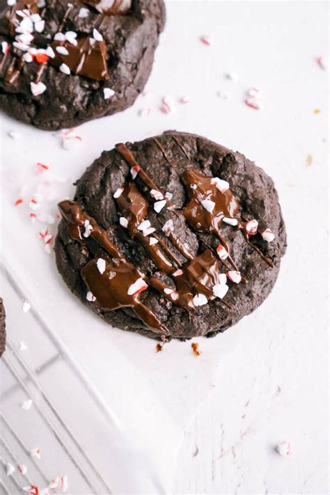 Easy Chewy Double Chocolate Peppermint Cookies Cake Babe