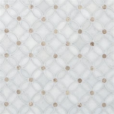 Carrara Chateau Flower Marble Mosaic Floor And Decor