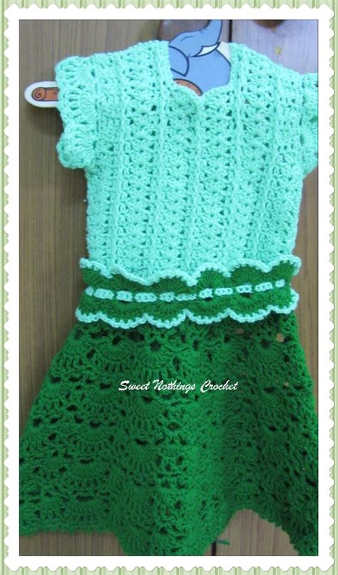 Sweet Nothings Crochet Exquisite Shelled Dress For Girls