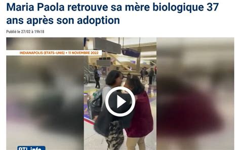 Maria Paola Retrouve Sa M Re Biologique Ans Apr S Son Adoption