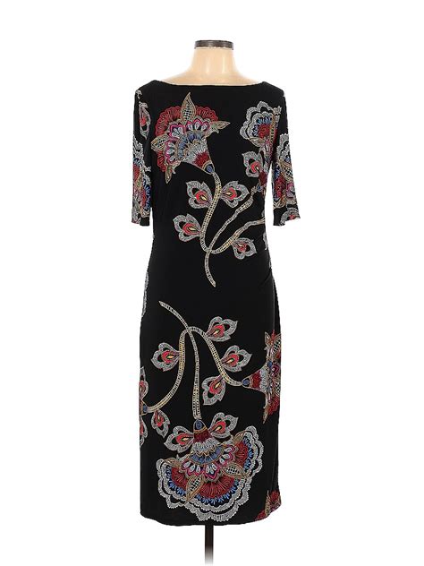 Maggy London 100 Polyester Floral Black Casual Dress Size 10 75 Off