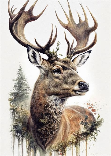 pin  cathy bradshaw  paint woodland animal art deer art animal