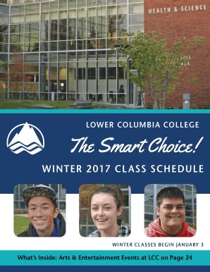 Fillable Online Lcc Ctc Winter Class Schedule Lower Columbia