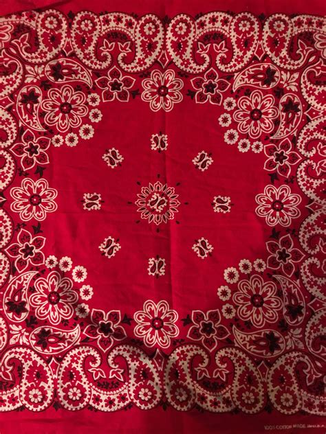 Vintage Bandana Red Bandana Vintage Fast Color Bandana S Red