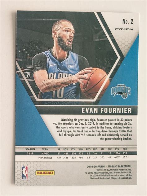 Evan Fournier Panini Mosaic Silver Prizm Orlando Magic Ebay