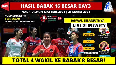 Hasil Spain Master 2024 Hari Ini Day3 R16 4 Wakil Ke Babak 8 Besar