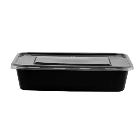 Black Plain Damati Ml Thin Wall Rectangular Container For Food