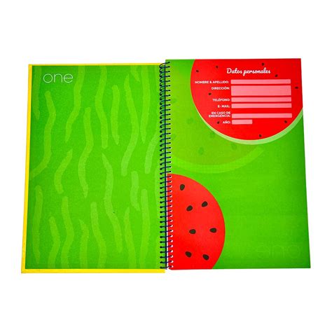 Cuaderno Espiral Abc One Colores Fuertes Anillo Met Lico Hojas