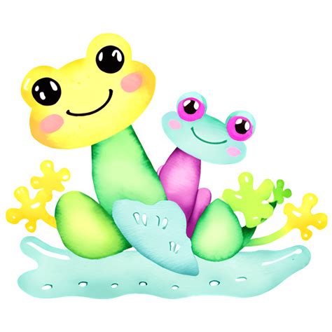 Rainbow Frogs Digital Graphic · Creative Fabrica