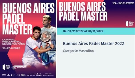 Cuadros y HORARIOS WPT Buenos Aires Máster 2022 PadelStar