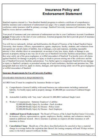 Sample Endorsement Statement Templates In Pdf Ms Word