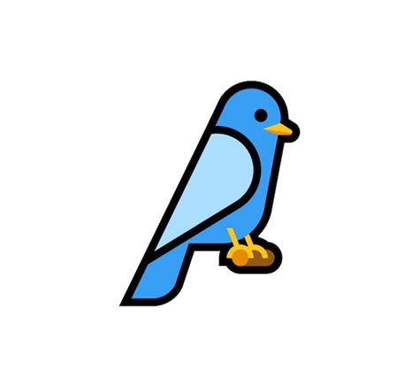 Premium Vector | Blue bird vector isolated icon bird emoji illustration