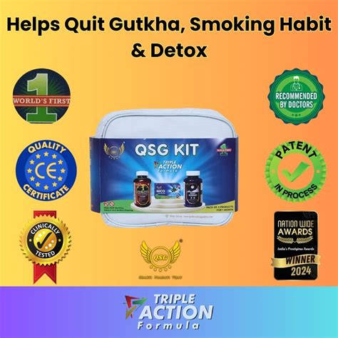 Qsg Kit Quit Gutkha Smoking Pack Of 3 Products For 4 Weeks