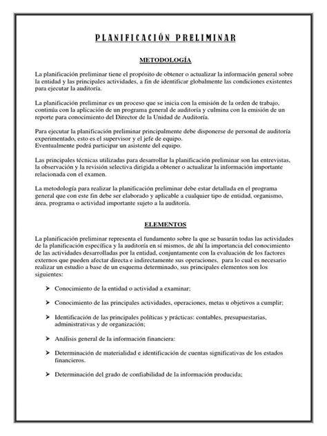 Planificación Preliminar De Auditoría La Clave Del éxito Auditoría