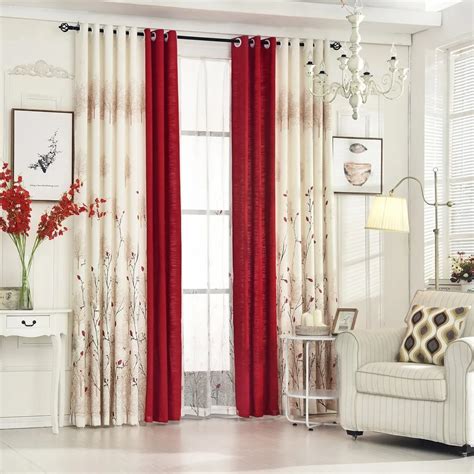 Red And Cream Curtains For Living Room | Cabinets Matttroy