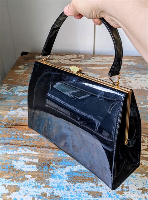 Vintage 50 S Patent Leather Kelly Bag Etsy