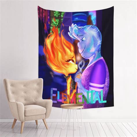 Water Fire Elementa Tapestry Anime Poster Large Background Wall Art Bedroom Wall Decor For