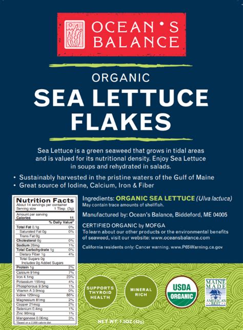 Discover Organic Leaf Sea Lettuce Flakes Oceans Balance