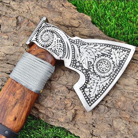 Hand Forged Carbon Steel Hatchet Tomahawk Hunting Viking Axe Inspire