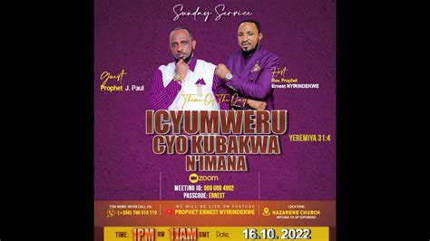 ICYUMWERU CYO KUBAKWA N IMANA Hamwe Na Prophet ERNEST Na Prophet Jean