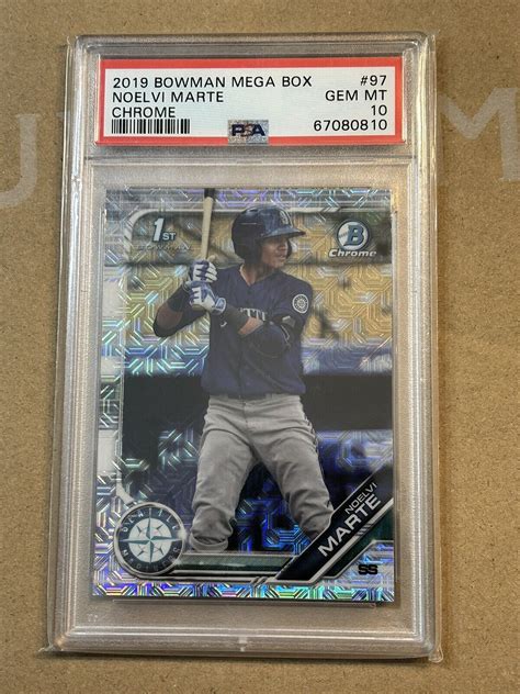 2019 Bowman Chrome NOELVI MARTE MEGA BOX Mojo Refractor Card PSA 10 Gem