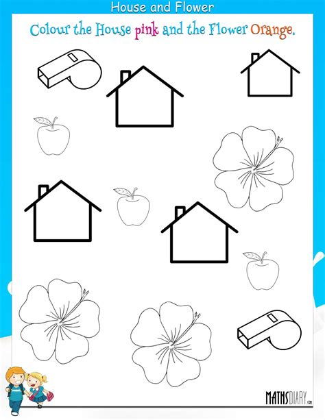 Color The Objects Correctly Worksheets