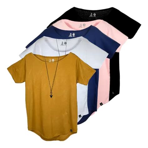 Kit Camisetas Longline Masculina Oversized Swag Gola Canoa