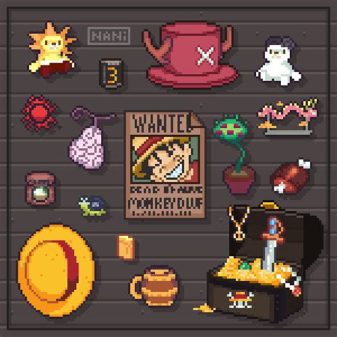 One Piece Pixel Desk Items : r/OnePiece