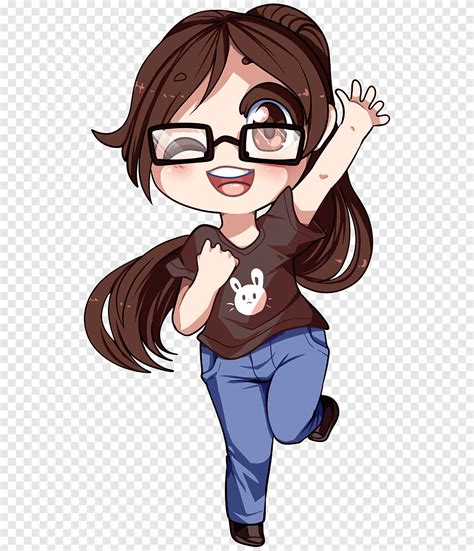 Chibi Girl With Glasses Drawing