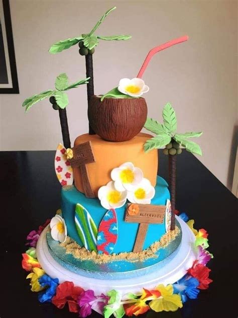 Luau Cakes Beach Cakes Beach Themed Party Luau Party Beautiful