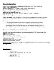 Developmental Syllabus Docx Hunter College Syllabus Course Title