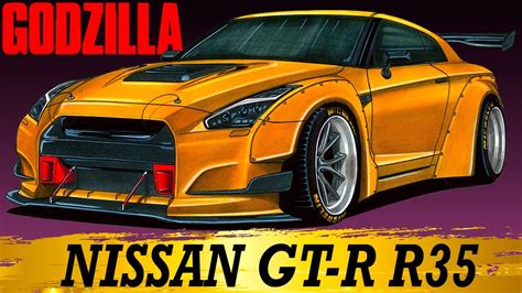 How To Draw Nissan Gt R Как нарисовать Ниссан ГТР How To Draw Nissan Gt R Liberty Walk Gt