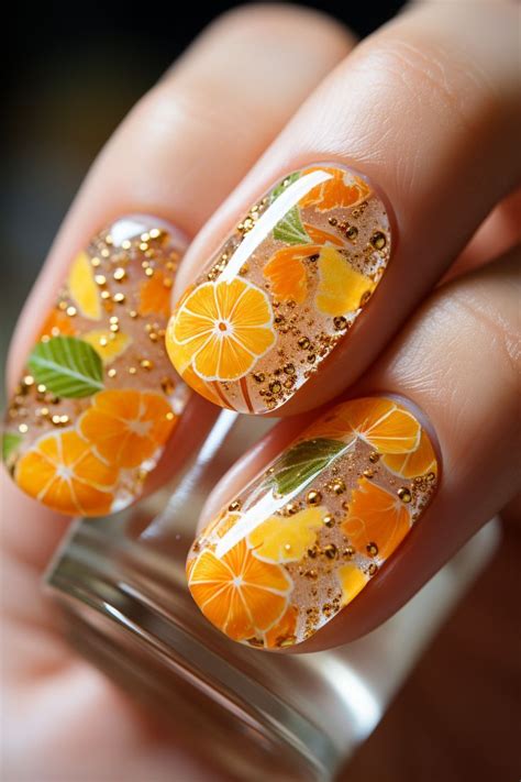 Citrus Delight Vibrant Summer Nails With Refreshing Citrus Fruit And Summer Vibes In 2024