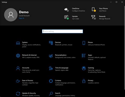 System Settings Windows 10 Telegraph