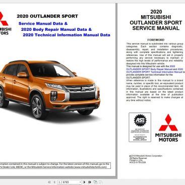 Mitsubishi Outlander Sport Workshop Manual Body Repair Manual