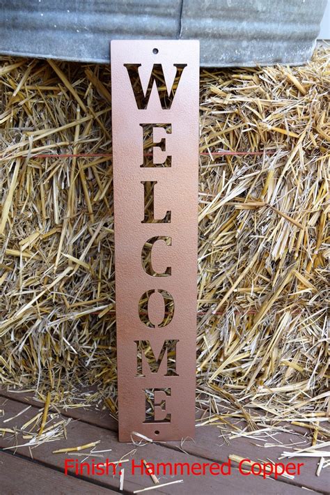 Vertical Metal Welcome Sign Metal Wall Art Monogram Metal - Etsy