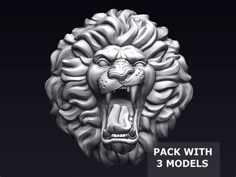 Roaring Lion Head 3D Model 3D Printable CGTrader