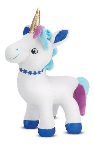 Peluche Unicornio Pelucia Ctx Blanco Y Azul Mercadolibre