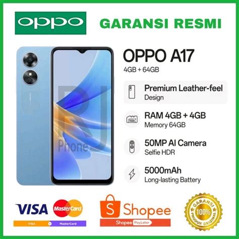 Jual HP OPPO A17 A 17 RAM 4 64 4 64 4GB 64GB GARANSI RESMI INDONESIA 12