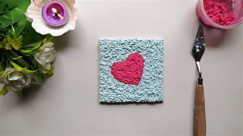 Tissue Paper Art Diy Paper Craft Ideas Cute Heart Canvas Youtube